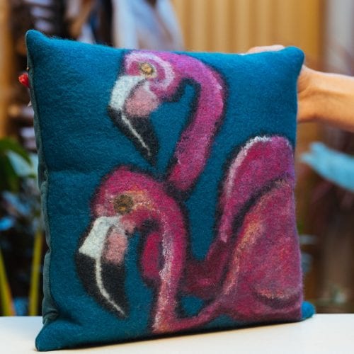 flamingo cushion